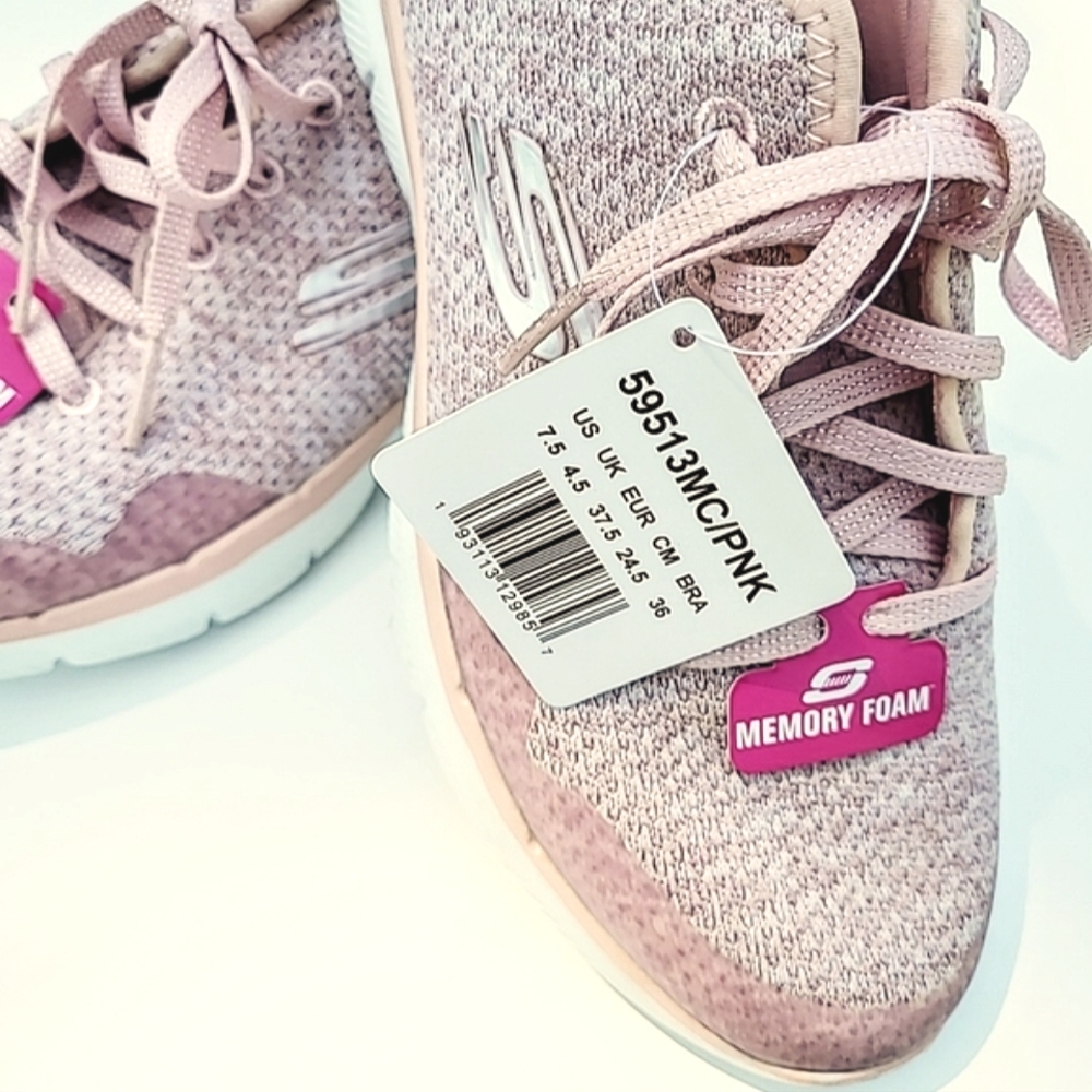 SKECHERS PINK MEMORY FOAM DUAL-LITE WOMEN'S SNEAKERS SHOES - Picture 4 of 8